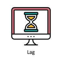 Lag Vector  Fill outline Icon Design illustration. Online streaming Symbol on White background EPS 10 File