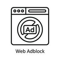 Web Ad block Vector   outline Icon Design illustration. Online streaming Symbol on White background EPS 10 File