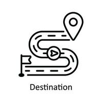 Destination Vector  outline Icon Design illustration. Map and Navigation Symbol on White background EPS 10 File