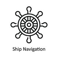 Ship Navigation Vector  outline Icon Design illustration. Map and Navigation Symbol on White background EPS 10 File