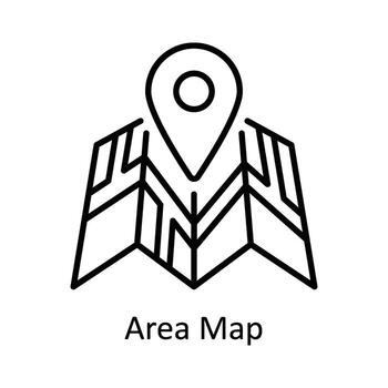 Area Map Vector  outline Icon Design illustration. Map and Navigation Symbol on White background EPS 10 File