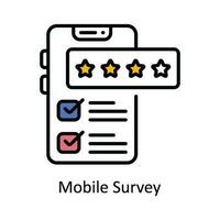 Mobile Survey Vector Fill outline Icon Design illustration. Digital Marketing  Symbol on White background EPS 10 File