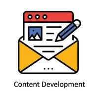 Content Development Vector Fill outline Icon Design illustration. Digital Marketing  Symbol on White background EPS 10 File