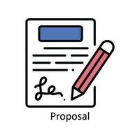 Proposal Vector Fill outline Icon Design illustration. Product Management Symbol on White background EPS 10 File