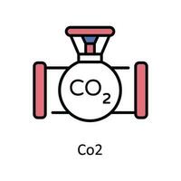 Co2 Vector Fill outline Icon Design illustration. Smart Industries Symbol on White background EPS 10 File