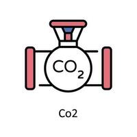 co2 vector llenar contorno icono diseño ilustración. inteligente industrias símbolo en blanco antecedentes eps 10 archivo