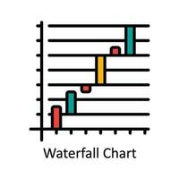 Waterfall Chart Vector Fill outline Icon Design illustration. Product Management Symbol on White background EPS 10 File