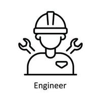 Engineer Vector  outline Icon Design illustration. Smart Industries Symbol on White background EPS 10 File