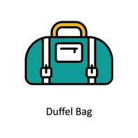 Duffel Bag Vector Fill outline Icon Design illustration. Travel and Hotel Symbol on White background EPS 10 File