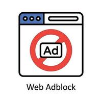 Web Ad block Vector  Fill outline Icon Design illustration. Online streaming Symbol on White background EPS 10 File