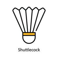 Shuttlecock Vector Fill outline Icon Design illustration. Travel and Hotel Symbol on White background EPS 10 File