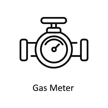 Gas Meter Vector  outline Icon Design illustration. Smart Industries Symbol on White background EPS 10 File