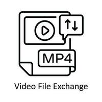 Video File Exchange Vector   outline Icon Design illustration. Online streaming Symbol on White background EPS 10 File