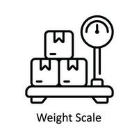 Weight Scale Vector  outline Icon Design illustration. Smart Industries Symbol on White background EPS 10 File