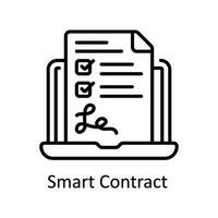 Smart Contract Vector  outline Icon Design illustration. Smart Industries Symbol on White background EPS 10 File