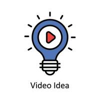 Video Idea Vector  Fill outline Icon Design illustration. Online streaming Symbol on White background EPS 10 File