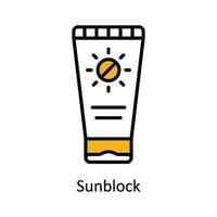 Sunblock Vector Fill outline Icon Design illustration. Travel and Hotel Symbol on White background EPS 10 File