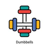 Dumbbells Vector Fill outline Icon Design illustration. Travel and Hotel Symbol on White background EPS 10 File