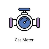 Gas Meter Vector Fill outline Icon Design illustration. Smart Industries Symbol on White background EPS 10 File