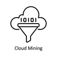 Cloud Mining Vector  outline Icon Design illustration. Smart Industries Symbol on White background EPS 10 File