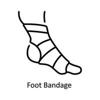 Foot Bandage Vector  outline Icon Design illustration. Pharmacy  Symbol on White background EPS 10 File