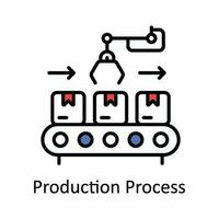 Production Process Vector Fill outline Icon Design illustration. Smart Industries Symbol on White background EPS 10 File