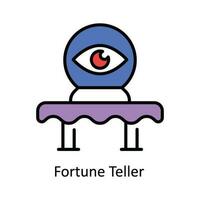 Fortune Teller Vector Fill outline Icon Design illustration. Astrology And Zodiac Signs Symbol on White background EPS 10 File