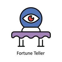 Fortune Teller Vector Fill outline Icon Design illustration. Astrology And Zodiac Signs Symbol on White background EPS 10 File