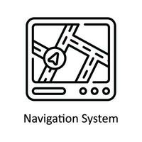 Navigation System Vector  outline Icon Design illustration. Map and Navigation Symbol on White background EPS 10 File