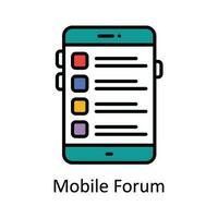 Mobile Forum Vector  Fill outline Icon Design illustration. Online streaming Symbol on White background EPS 10 File