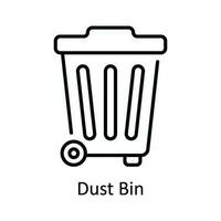 Dust Bin Vector  outline Icon Design illustration. Home Repair And Maintenance Symbol on White background EPS 10 File