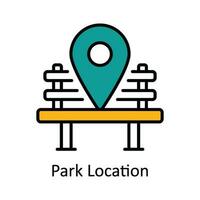 Park Location Vector Fill outline Icon Design illustration. Map and Navigation Symbol on White background EPS 10 File
