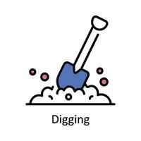 Digging Vector Fill outline Icon Design illustration. Home Repair And Maintenance Symbol on White background EPS 10 File