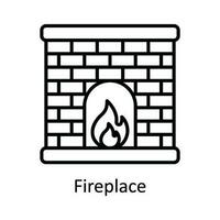 Fireplace Vector  outline Icon Design illustration. Home Repair And Maintenance Symbol on White background EPS 10 File