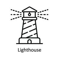 Lighthouse Vector  outline Icon Design illustration. Map and Navigation Symbol on White background EPS 10 File