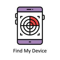 Find My Device Vector Fill outline Icon Design illustration. Map and Navigation Symbol on White background EPS 10 File