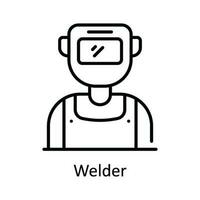 Welder Vector  outline Icon Design illustration. Home Repair And Maintenance Symbol on White background EPS 10 File