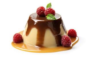 stock photo of pudding food photography studio light AI Generated