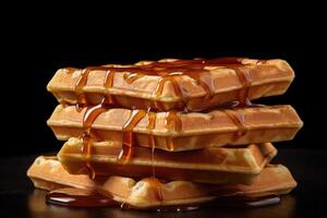 stock photo of waffles food photography studio light AI Generated