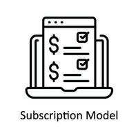 Subscription Model Vector   outline Icon Design illustration. Online streaming Symbol on White background EPS 10 File