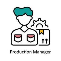 Production Manager Vector Fill outline Icon Design illustration. Product Management Symbol on White background EPS 10 File