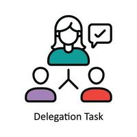 Delegation Task Vector Fill outline Icon Design illustration. Product Management Symbol on White background EPS 10 File