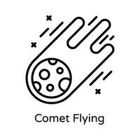 Comet Flying Vector  outline Icon Design illustration. Astrology And Zodiac Signs Symbol on White background EPS 10 File