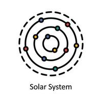 Solar System Vector Fill outline Icon Design illustration. Astrology And Zodiac Signs Symbol on White background EPS 10 File