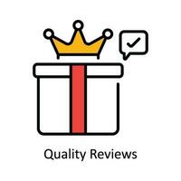 Quality Reviews Vector Fill outline Icon Design illustration. Product Management Symbol on White background EPS 10 File