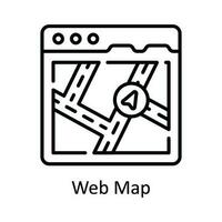 Web Map Vector  outline Icon Design illustration. Map and Navigation Symbol on White background EPS 10 File