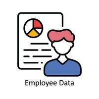 Employee Data Vector Fill outline Icon Design illustration. Product Management Symbol on White background EPS 10 File