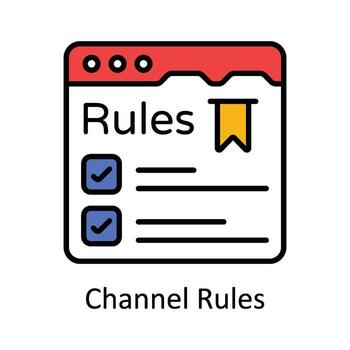 Channel Rules Vector  Fill outline Icon Design illustration. Online streaming Symbol on White background EPS 10 File