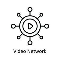 Video Network Vector   outline Icon Design illustration. Online streaming Symbol on White background EPS 10 File