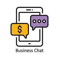 Business Chat Vector Fill outline Icon Design illustration. Product Management Symbol on White background EPS 10 File